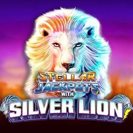 Official Jackpots logo: Stellar Jackpots with Silver Lion by Lightning Box Game at Shotz Casino